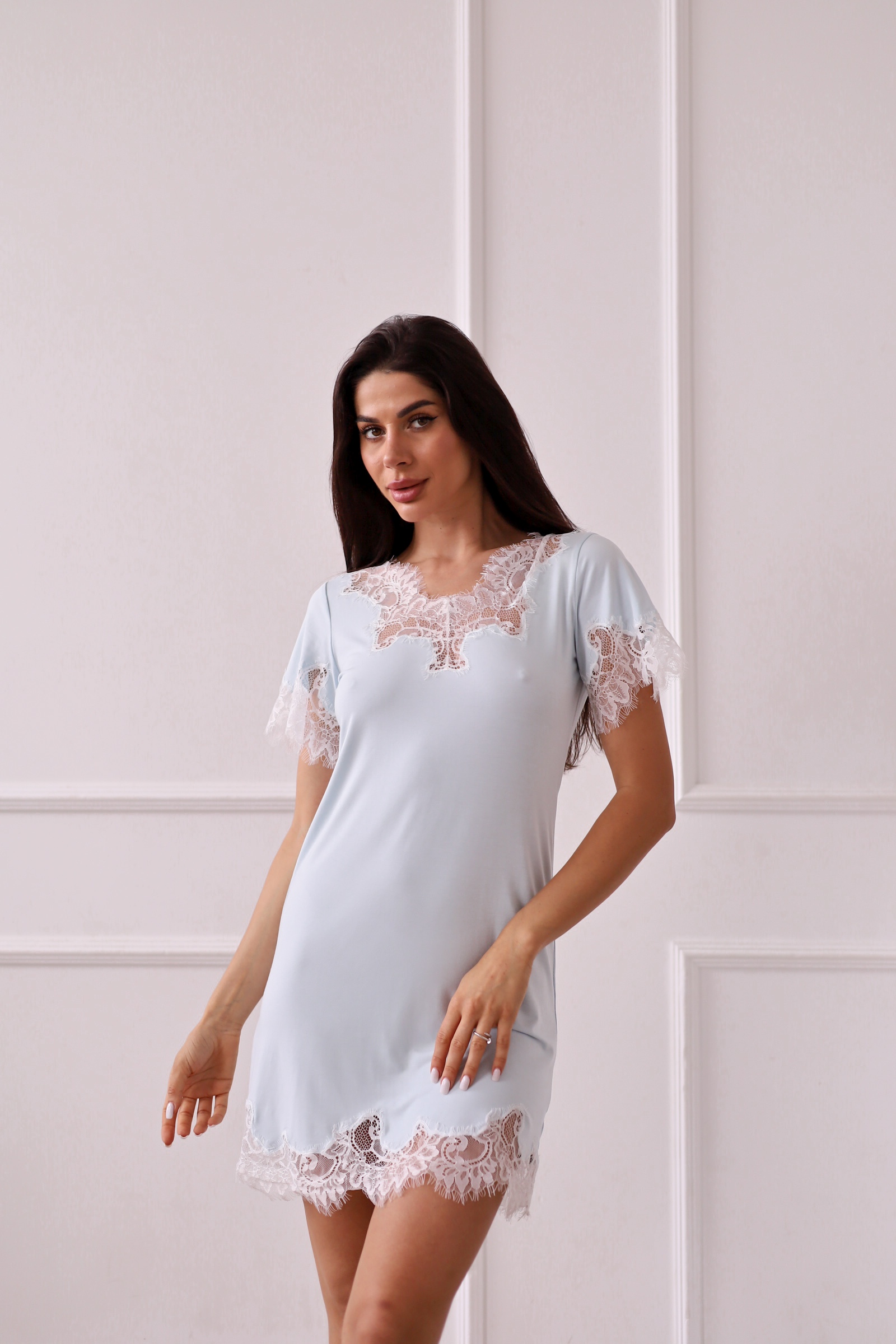 Сорочка з мікромодалу Veronica з мереживом