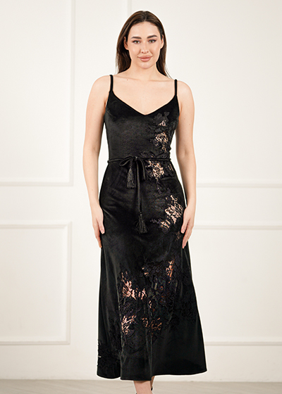 Велюрова сукня Saalbach з мереживом